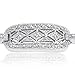 Bling Jewelry Pave Clear CZ Filigree Link Bracelet Rhodium Plated