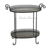 Outdoor Living : 31.8'Oval 2 Layer Metal Table Stand, Home Garden Decor