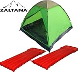 3person dome tent with 2Pcs Rubberlized Air Bed