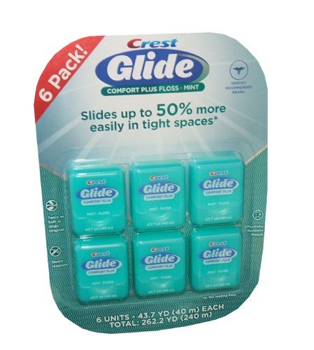 Glide-Crest Dental Floss - 43.7 yd, 6 pack