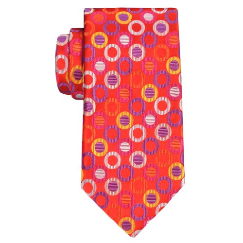 Charles Tyrwhitt Kersey Red Multi Circle Handmade Tie