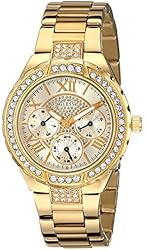 GUESS Women's U0111L2 Sparkling Hi-Energy Mid-Size Gold-Tone Watch