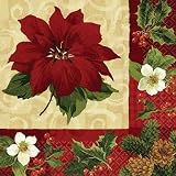 Holiday Botanical Paper Beverage Napkins (16 count)
