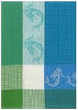 Waffle Weave 100% Cotton Mermaid Aqua Blue Dishtowel 18" X 28" Set / 6
