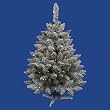 3' Pre-Lit Flocked Sugar Pine Artificial Christmas Tree - Clear LED Lights