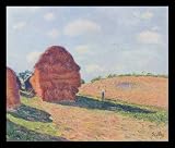 Alfred Sisley (The straw Rent) Black Wood-Mounted Art Poster Print - 11 X 17