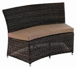 LARGO Bank natural rattan passend zum Tisch inkl. Sitzkissen in camel Hartman