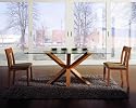 NEW 6' SOLID OAK GLASS DINING TABLE
