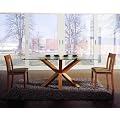 NEW 6' SOLID OAK GLASS DINING TABLE