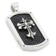 Hematite Stingray Cross Dog Tag