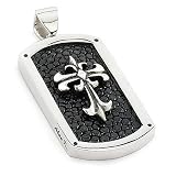 Hematite Stingray Cross Dog Tag