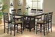 9pc Counter Height Storage Dining Table w/Lazy Susan & Chair Set