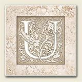 AbsorbaStone Coaster set~ Monogram Initial U ~ 4 Tile Drink Coasters ~ code 590C