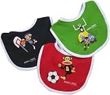 Small Paul by Paul Frank 0-12 Months Bib Set, Blue/Red/Green, 3 Pack