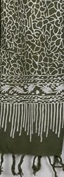 Rayon Batik Scarf - Olive Abstract