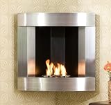 Southern Enterprises Stainless Steel Corner Wall Mount Gel Fuel Fireplace