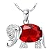 Jewelry Set, J.MOSUYA Ruby Swarovski Element Crystal Earring Pendant Necklace Set For Women Red