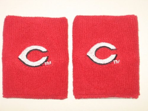 CINCINNATI REDS Team Logo COTTON WRISTBANDS -(set of 2)