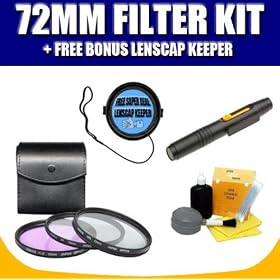 72MM 3 PIECE FILTER KIT FOR CANON, NIKON, SONY, PENTAX, PANASONIC, OLYMPUS AND SIGMA... by Zeikos