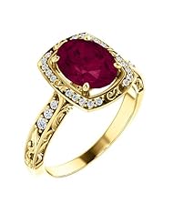 14K Yellow Gold 9.00x7.00mm Oval Cut Rhodolite Garnet and Diamond Ring -- LIFETIME WARRANTY