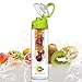 23 Oz Sport Water Bottle With Fruit Infuser And Carrying Handle,With Locking Flip Top Lid And Carrying Handle - BPA FREE - Made With Tritan Copolyester-- (Many Color Option) (Green)