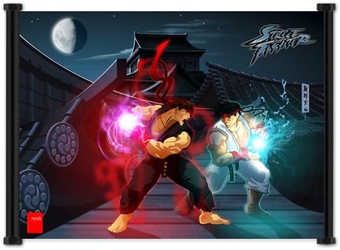 Street Fighter Anime Game Ryu vs Evil Ryu Fabric Wall Scroll Poster (42" x 32") Inches. [WP]-StreetFighter- 106 (L)