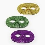 Mardi Gras Glitter Half Masks (1 dz)