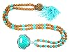 Meditation Healing Mala Beads Turquise Jade Rudraksha Enery Bracelet Buddhist Prayer Necklace