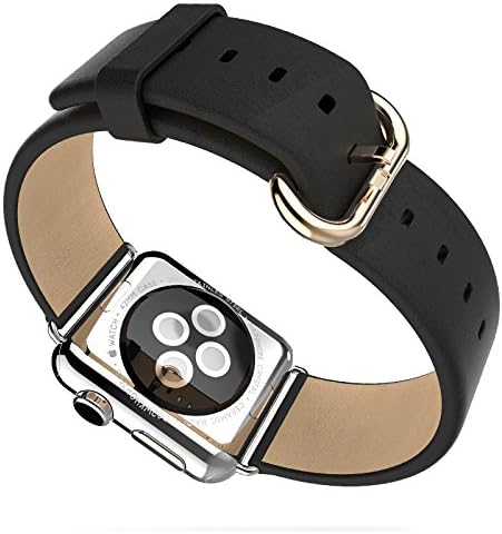 Dorry Hoco Genuine Leather Strap Clapter Buckle Watch Bands for Apple Watch (Many Color and Size Options) (black, 42mm)