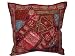 Vintage India Sari Patchwork Maroon Beaded Floor Pillow Sham Cushion Cover 24 Inch