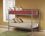 Hillsdale Universal Youth Twin over Twin Metal Bunk Bed in Silver Finish