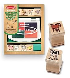 MELISSA & DOUG BABY FARM ANIMALS STAMP SET