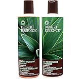 Desert Essence All Natural Organic Tea Tree Replenishing Shampoo and Conditioner For Dry Flaky Scalp With Aloe Vera, Eucalyptus, Peppermint Essential Oil, Keratin and Yucca, 12.9 fl. oz. each