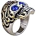 Men's Vintage Stainless Steel Gothic Cz Classic Skull Biker Ring , Gold Silver Blue Size 12