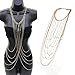 DOTASI Womens Metal Body Waist Chain Bikini Belly Sterling Gold Tone Cross Over Body Chain Necklace