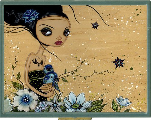 Classic Hardware Caia Koopman Girl With Blue Birds Cigarette, ID, Credit, Business Card Case