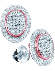 10KT White Two Tone 0.25 CTW Diamond Micro Pave Earring
