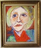Portrait of Janet Ament, Original Oil Painting By Louise Small - Framed Artwork