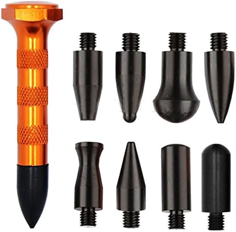 etomtop® PDR Tap Down Knockdown Knock Down Tool Paintless Dent Repair Hail Removal Tools with 9 Heads