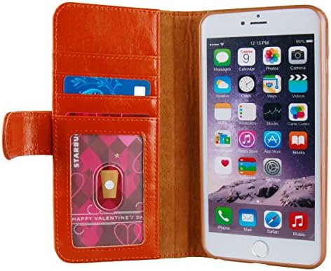 iPhone 6 plus Case, xinyishi [ Genuine leather ] case wallet style with card slots for iPhone 6 plus (5.5 inches) (Classic Brown)