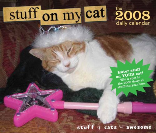 2008 daily calendar stuff on my cat