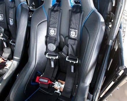 Pro Armor Can Am Commander*, Kawasaki Teryx*, Polaris Ranger, Polaris RZR, Yamaha Rhino: 3-Inch / 4- or 5-Point Seat Belt Harnesses with Pockets. LED Light. Select 4 or 5 Point Option. A114430
