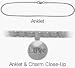 Sterling Silver Round LOVE Charm Box Style Anklet