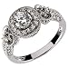 14Kt White Gold Vintage Style Diamond Engagement Ring (Center stone is not included)