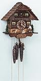 Black Forest Chalet Style Musical Cuckoo Clock Animated Wood Chopper Antique Finish We Are A U.S. Retailer. Receive Your Clock Faster With NO Hidden Customs Fees When You Buy From Us.