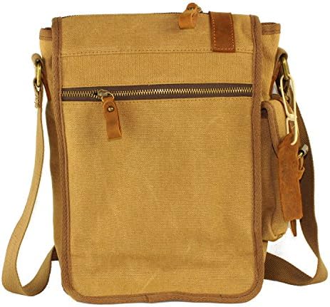 TUZEER-Unisex Large Canvas Cross Body Single Shoulder Laptop Messenger Bag-MilitaryKhaki
