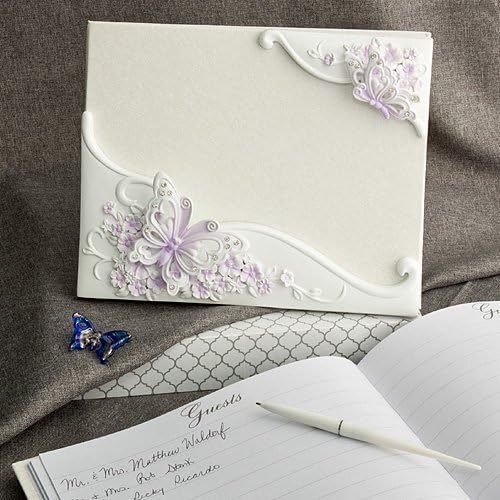 Butterfly Design Wedding Guest Book by FshionCraft