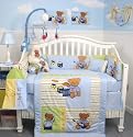 SoHo Rock N Roll Teddy Bear Crib Nursery Bedding Set 10 Pieces
