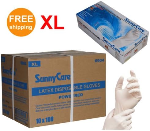 1000/Cs Latex Disposable Gloves Powdered (Non Vinyl Nitrile Exam) Size XL