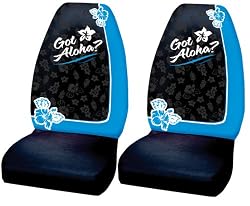 - 	 Got Aloha Blue Hibiscus Hawaiian Front Bucket Licensed Seat Covers - One Pair